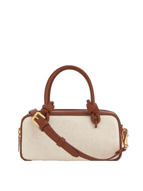 Charles & Keith Sammie Canvas Knotted-Handle Boxy Bag new